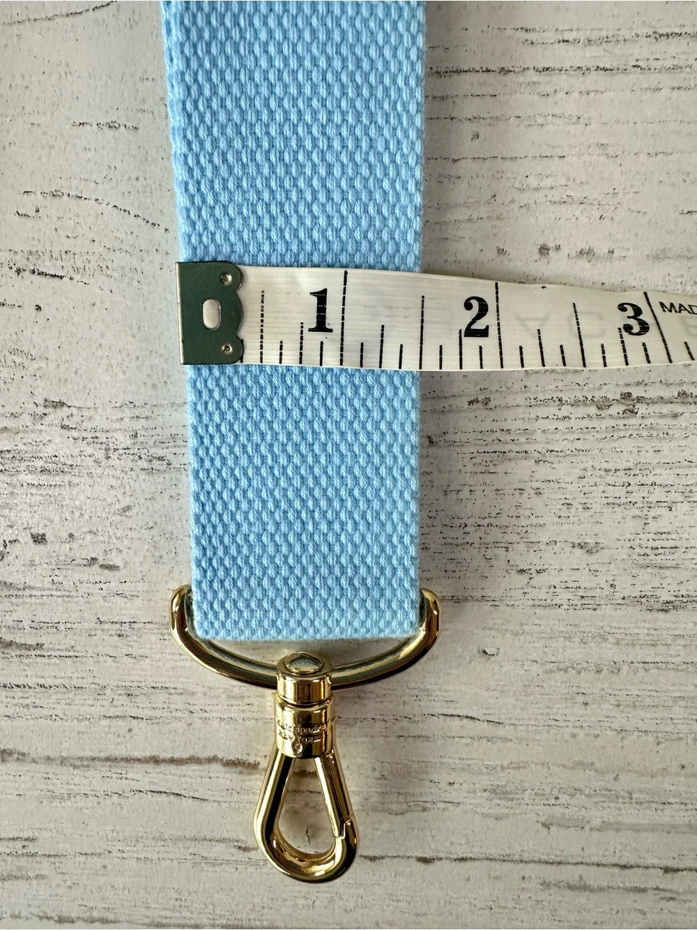 NWOT KATE SPADE Canvas Replacement Strap Light Blue Gold Handbag Tote Bag